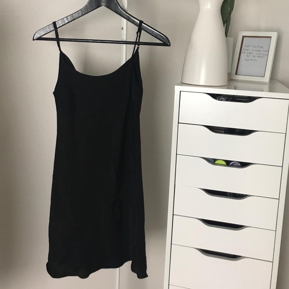 Black Silk Scoop Back Dress